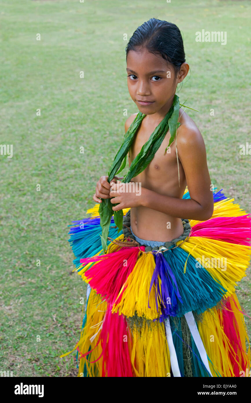 Girl wearing grass skirt yap hi-res stock photography and images - Alamy