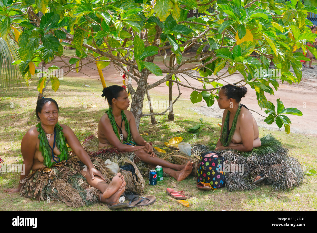 Yapese women in traditional clothing, Yap Island, Federated States of