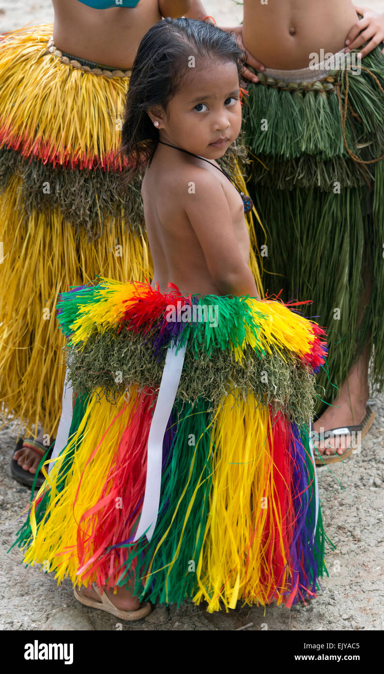 Yap girl Little Yapese girl in traditional clothing, Yap Island, Federated States of  Micronesia Stock Photo - Alamy