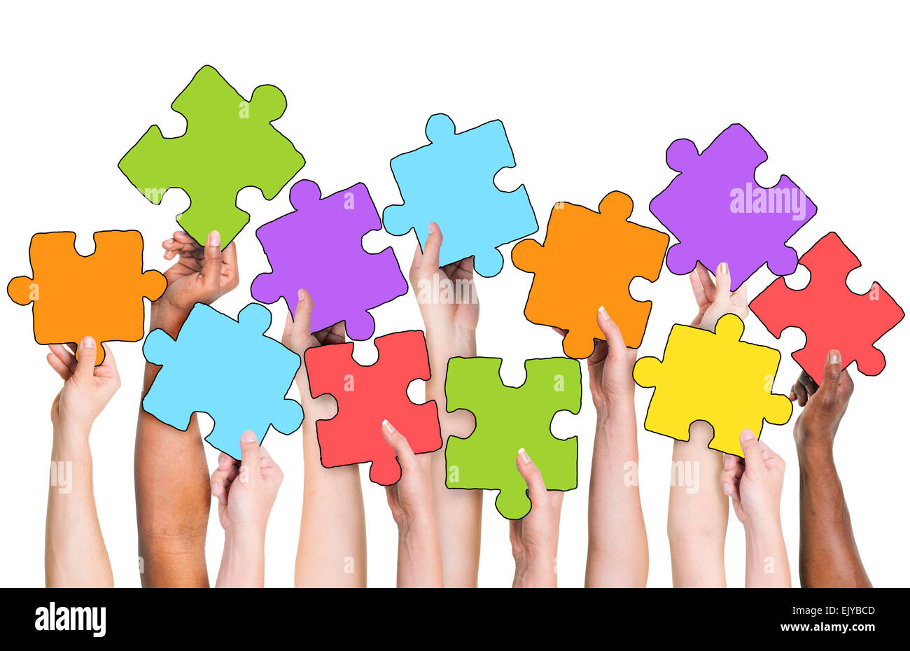 Human Hand Holding Colorful Jigsaw Puzzle Pieces Stock Photo - Alamy