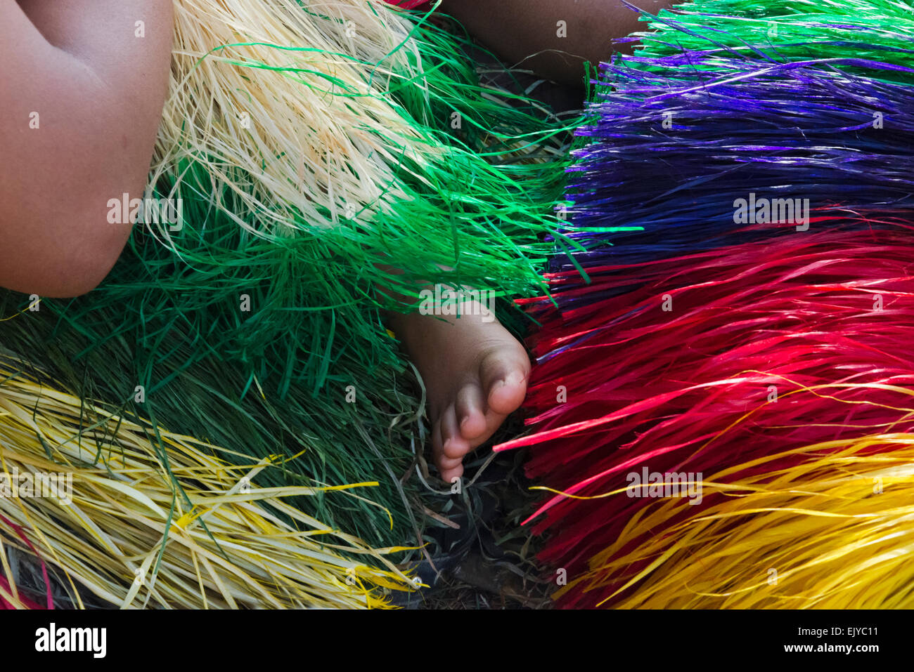 Yapese girl's grass skirt, Yap Island, Federated States of Micronesia Stock Photo