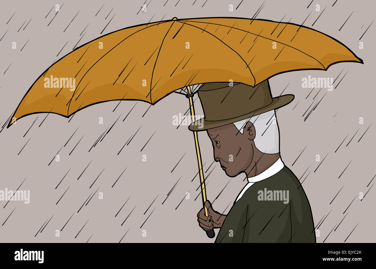 Cartoon illustration grumpy old man hires stock photography and images