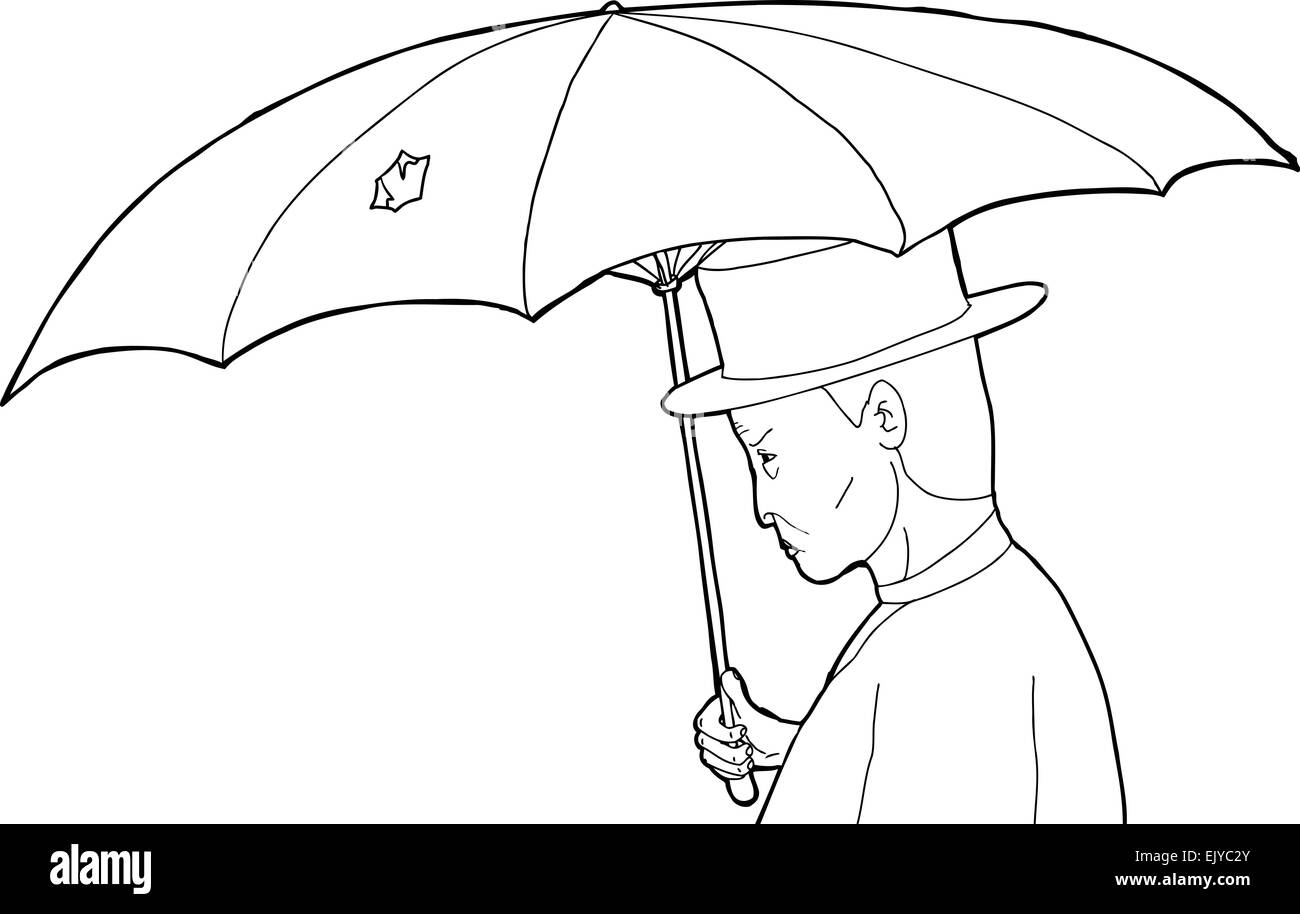 😎 Torn umbrella. Man with torn umbrella in storm. Senior asian man