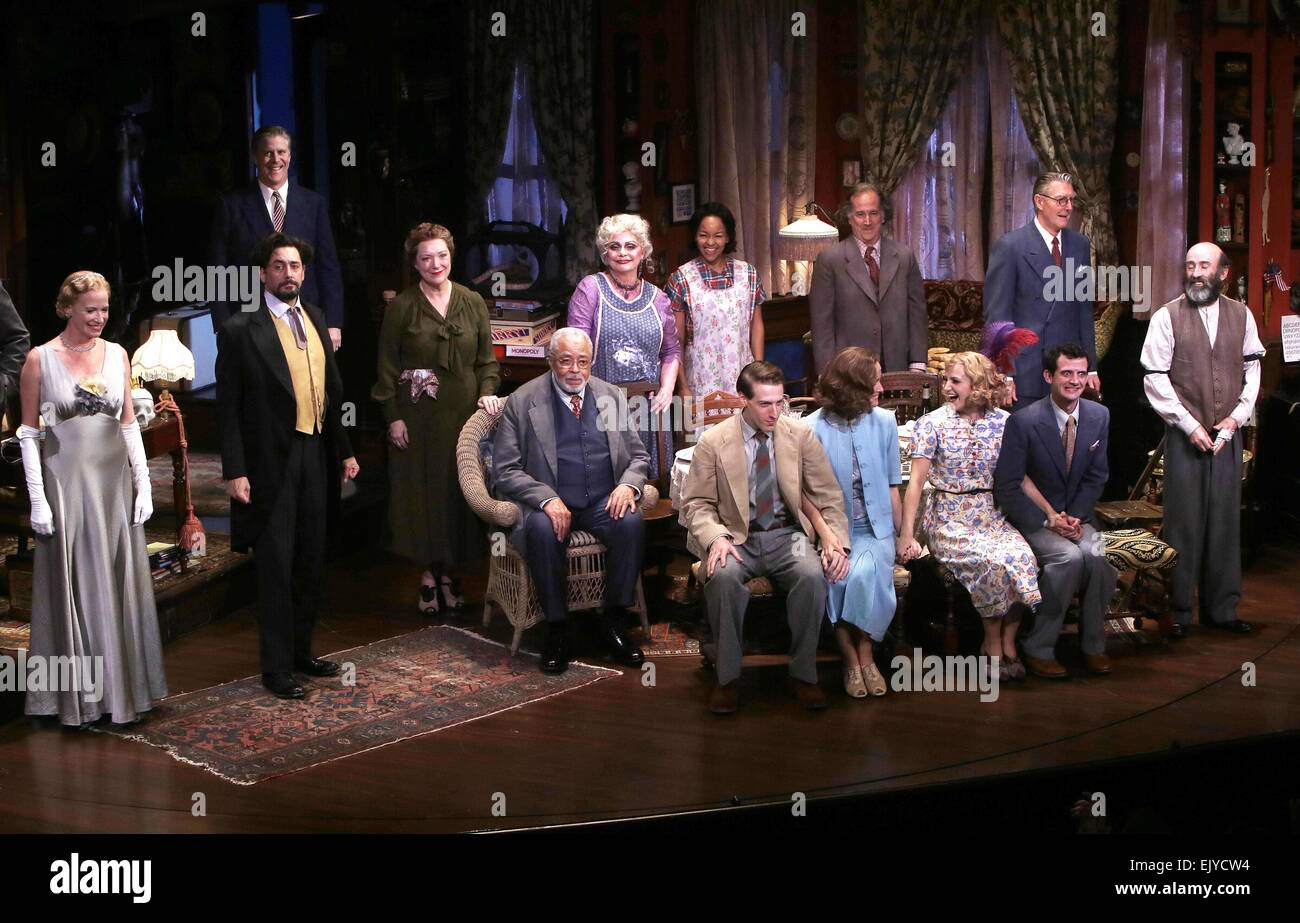 Opening night of You Can't Take It With You at the Longacre Theatre - Curtain Call. Featuring: Johanna Day,Karl Kenzler,Reg Rogers,Kristine Nielsen,Elizabeth Ashley,Crystal A. Dickinson,Mark Linn-Baker,James Earl Jones,Fran Kranz,Rose Byrne,Annaleigh Ashf Stock Photo