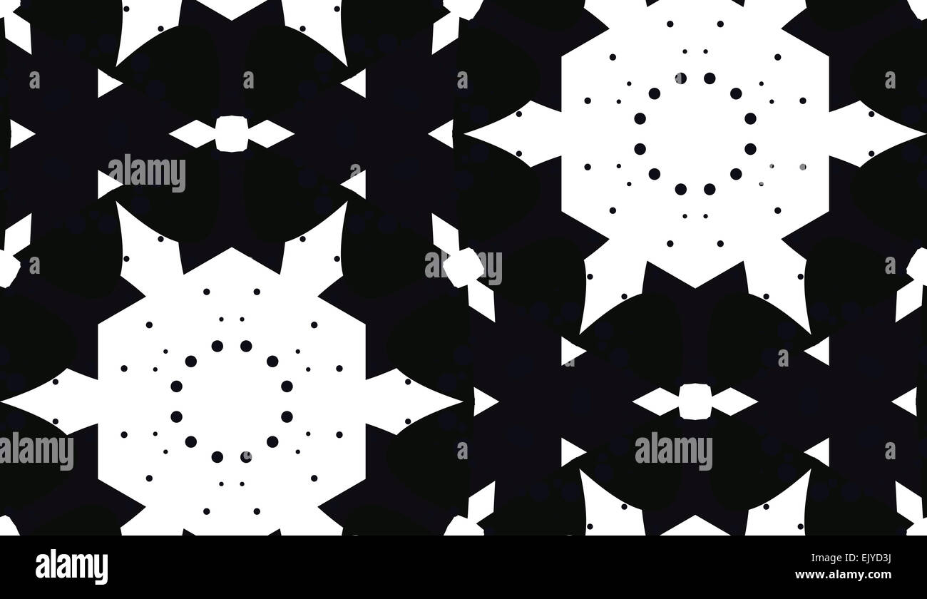 Black and white snowflake shapes as seamless background pattern Stock ...