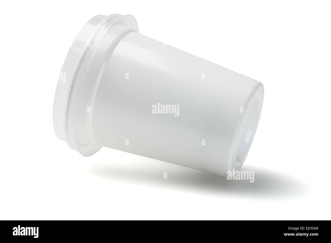 Plastic Cup Lying On White Background Stock Photo