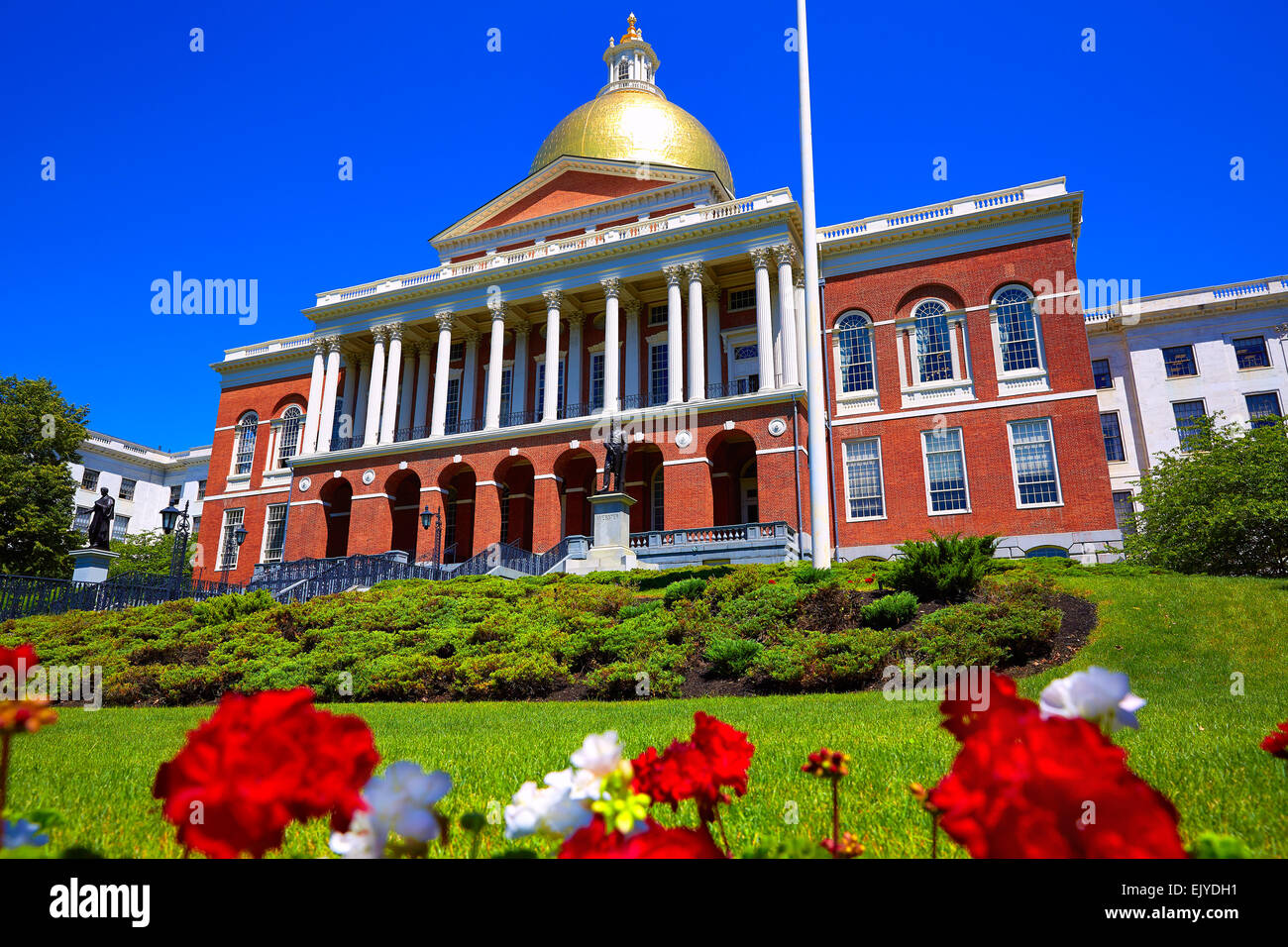 Boston Massachusetts State House golden dome in USA Stock Photo Alamy