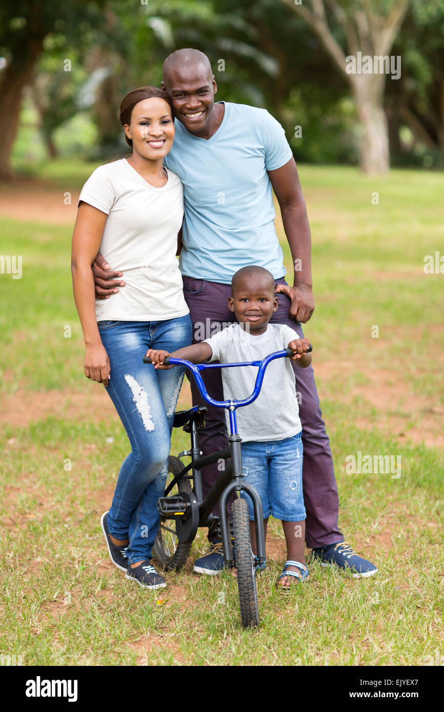 cute young African American family portrait outdoors Stock Photo - Alamy