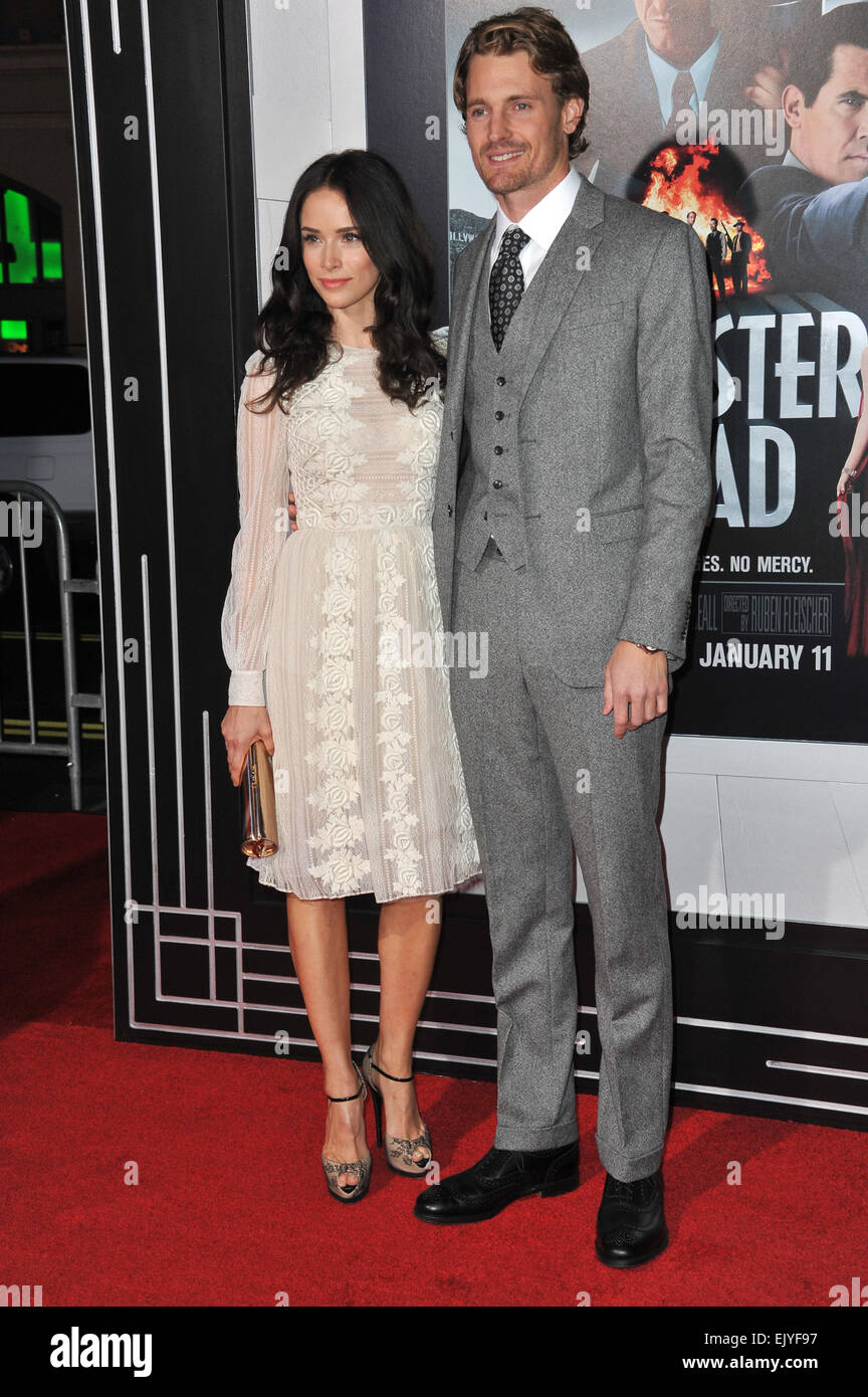 LOS ANGELES, CA - JANUARY 7, 2013: Abigail Spencer & Josh Pence at the world premiere of his movie 'Gangster Squad' at Grauman's Chinese Theatre, Hollywood. Stock Photo