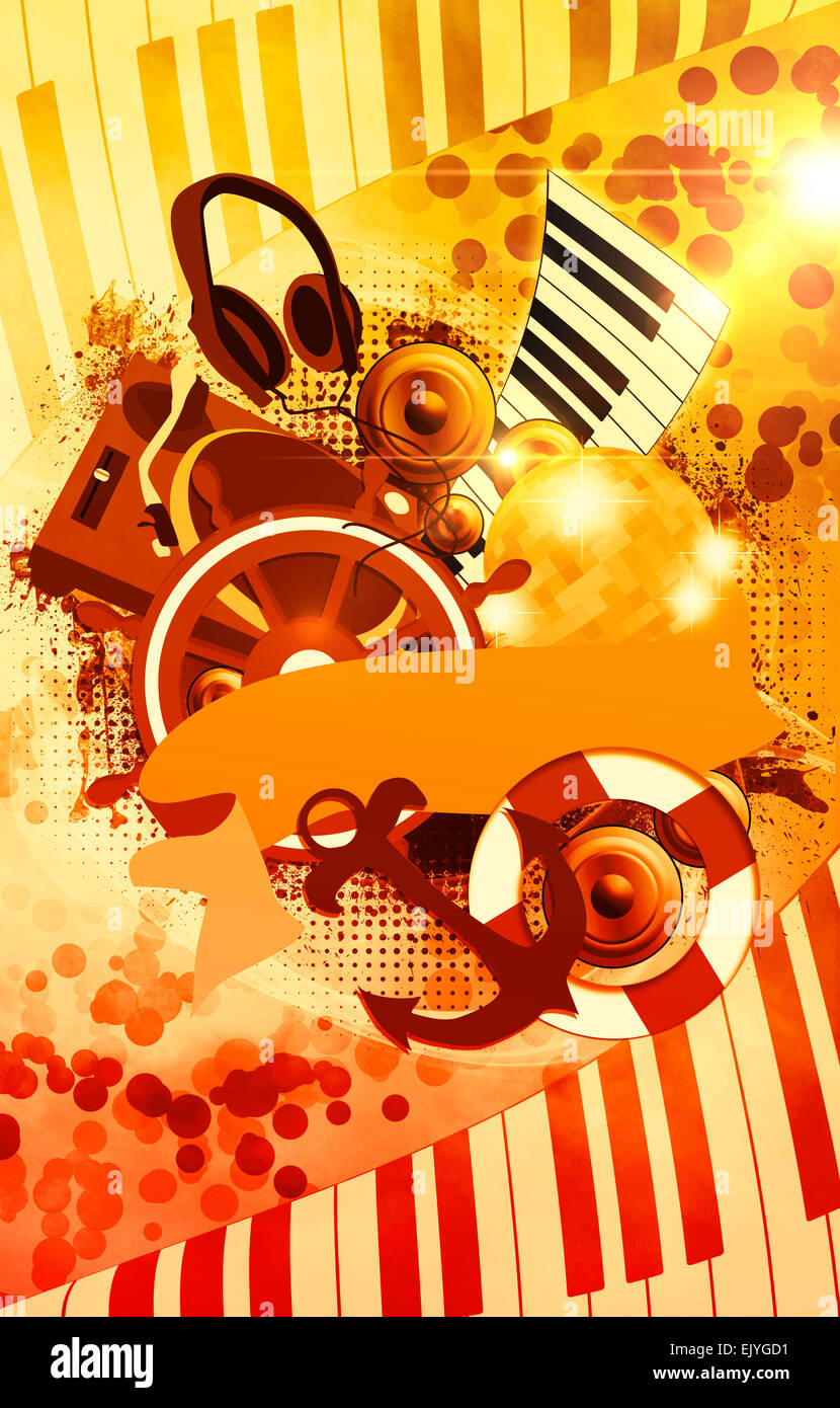 Abstract music night or concert invitation advert background with empty