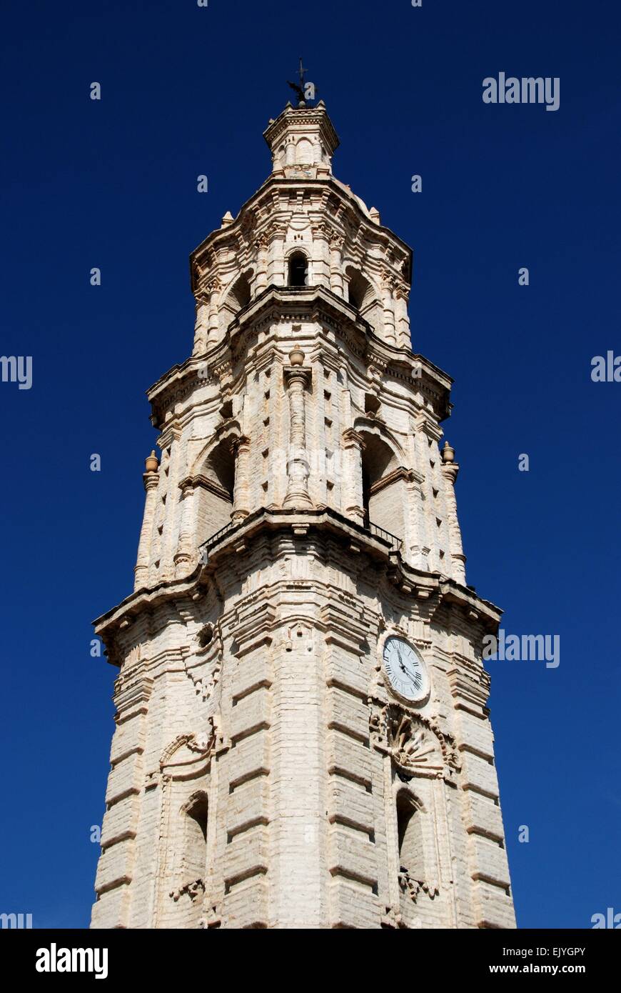 Baroque clock tower (Torre del Reloj), Aguilar de la Frontera, Cordoba Province, Andalusia, Spain, Western Europe. Stock Photo