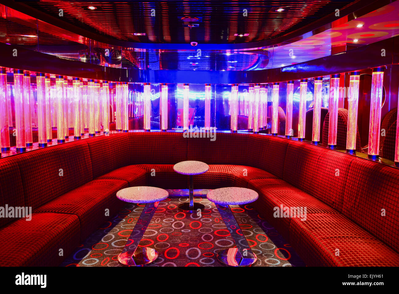 Red VIP club interior with beautifull lighting Stock Photo