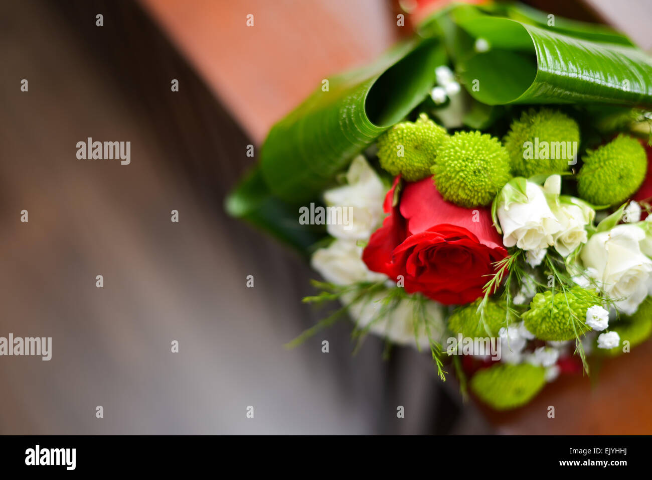 Wedding bouquet with various flowers Stock Photo