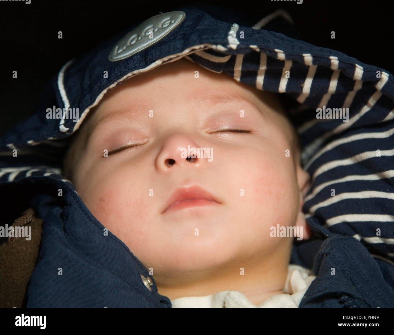 A sleeping two months old sleeping girl Stock Photo Alamy