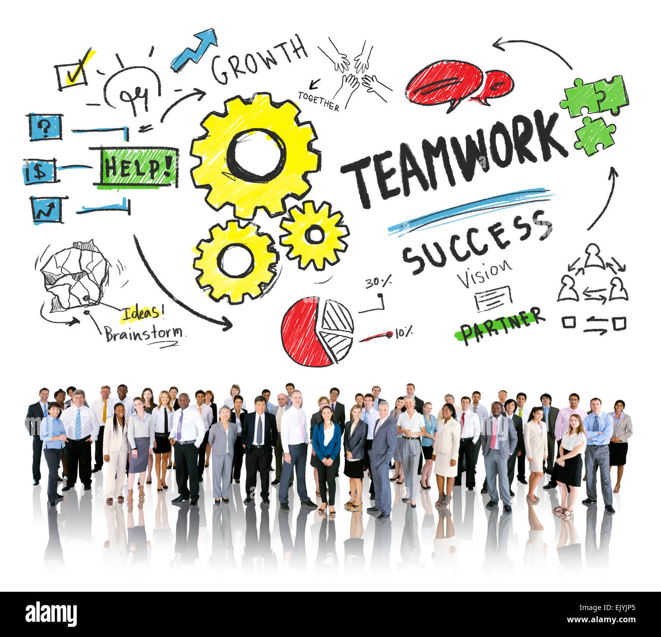 Teamwork Team Together Collaboration Corporate Business People Concept ...