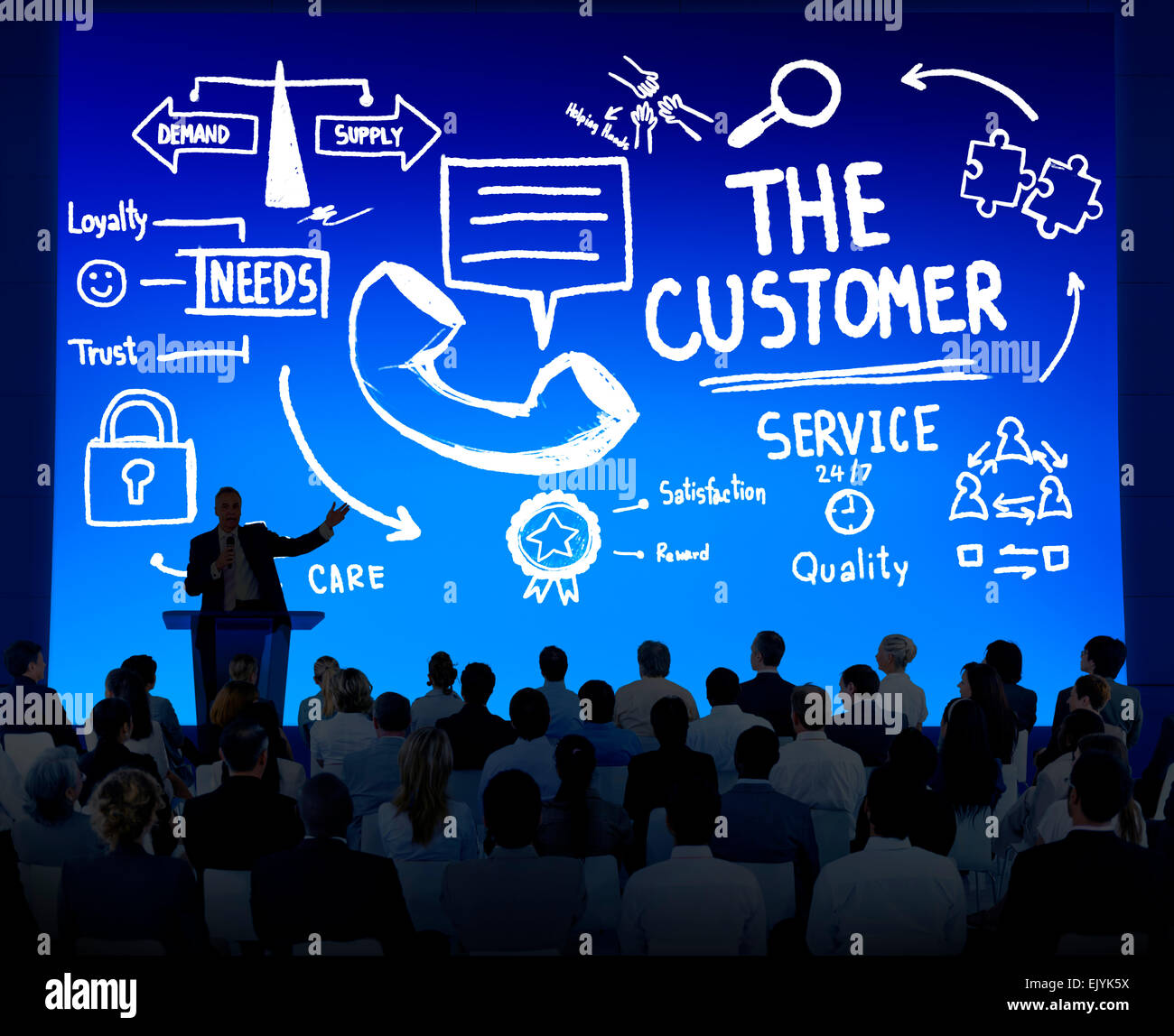 The Customer Service Target Market Support Assistance Concept Stock