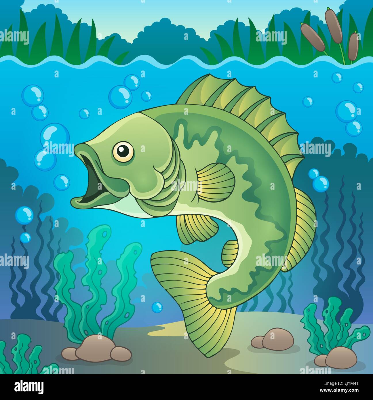 Freshwater fish topic image 1 - picture illustration Stock Photo - Alamy