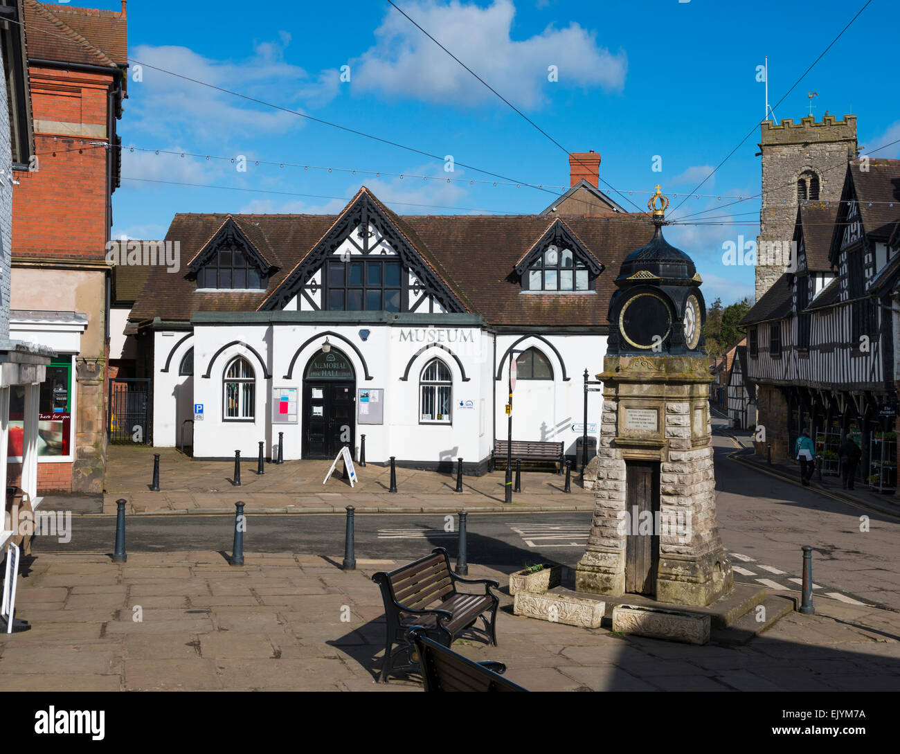 Much Wenlock Museum, church and Guild Hall, Shropshire, England. Stock Photo