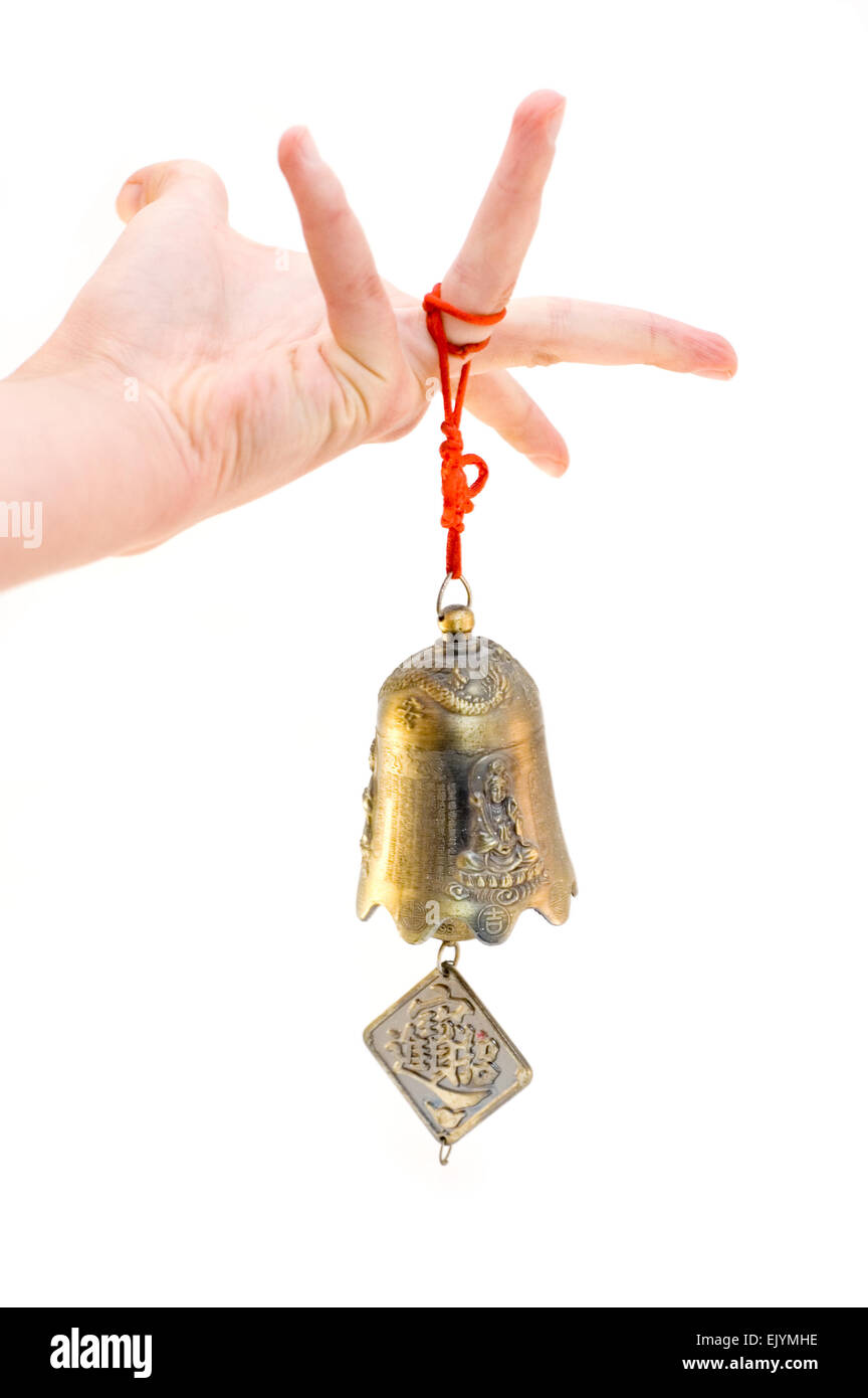 Hand with bell Stock Photo