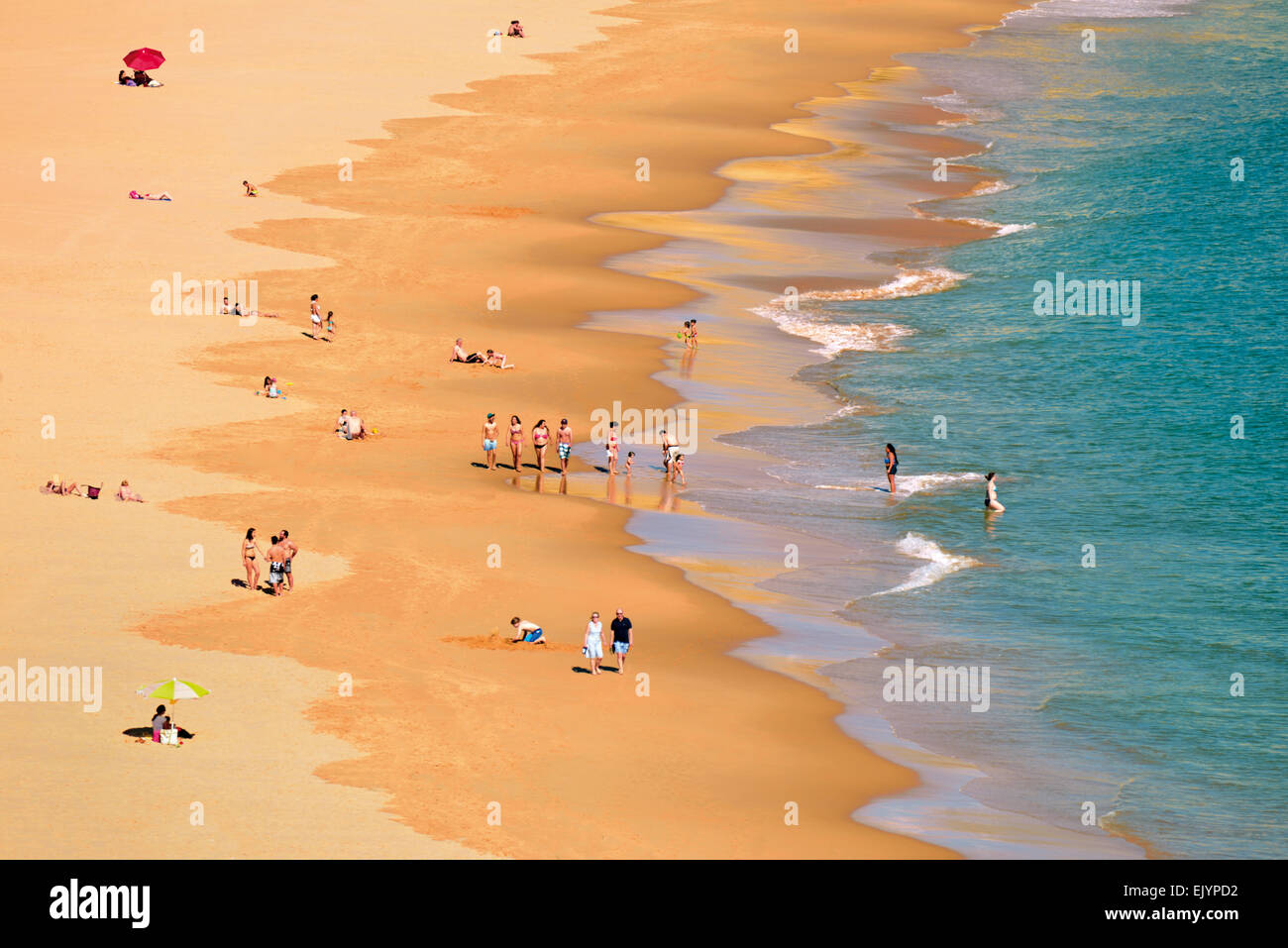 Portugal, Algarve: Bird eye´s view of beach Praia da Mareta with