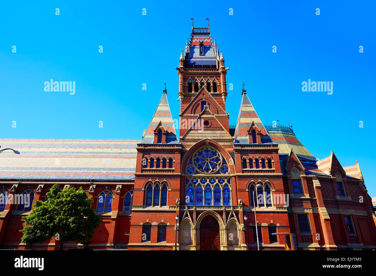 Boston Harvard University historic building in Cambridge at Massachusetts Stock Photo