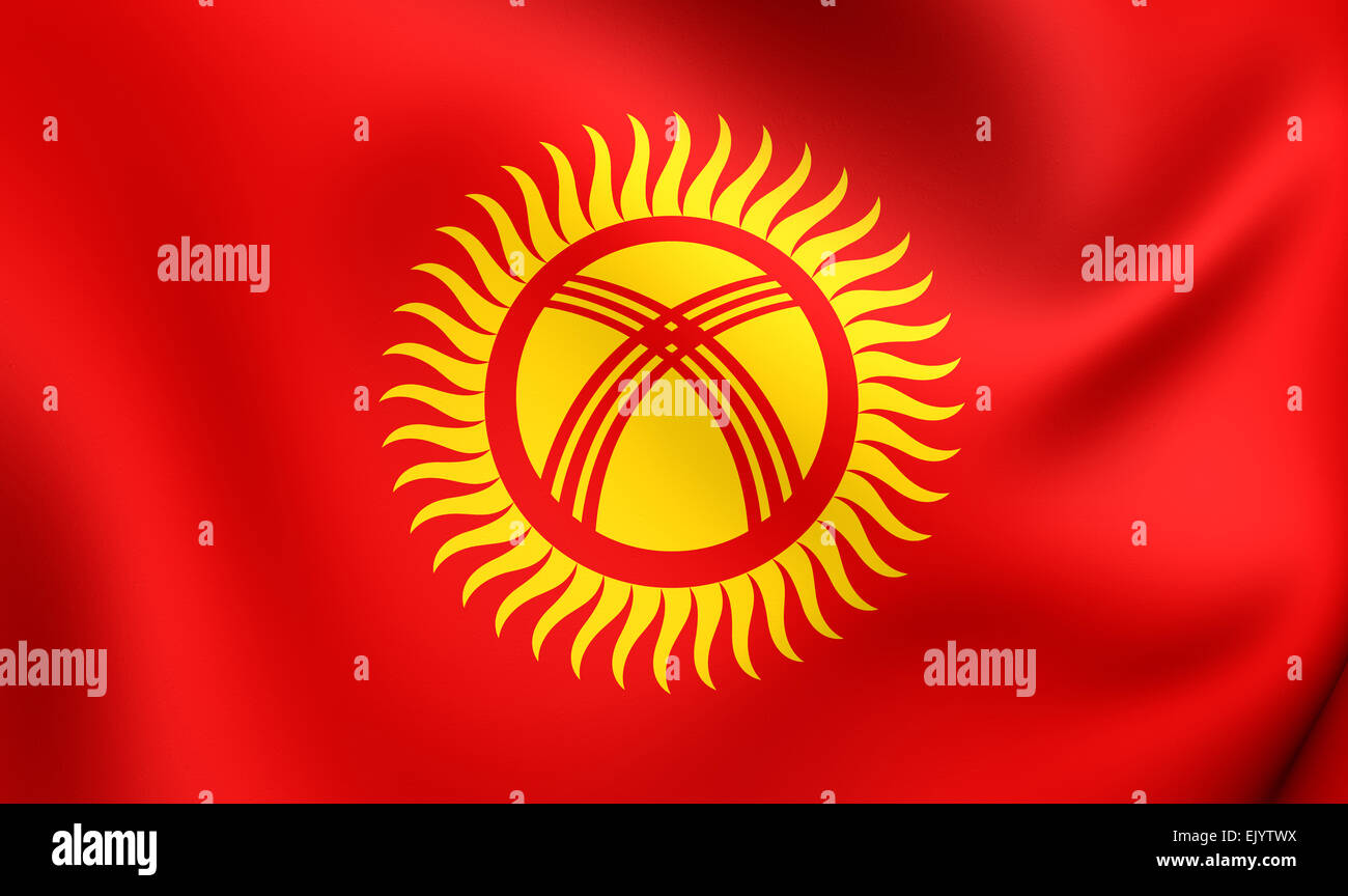 Flag of Kyrgyzstan. Close Up Stock Photo - Alamy