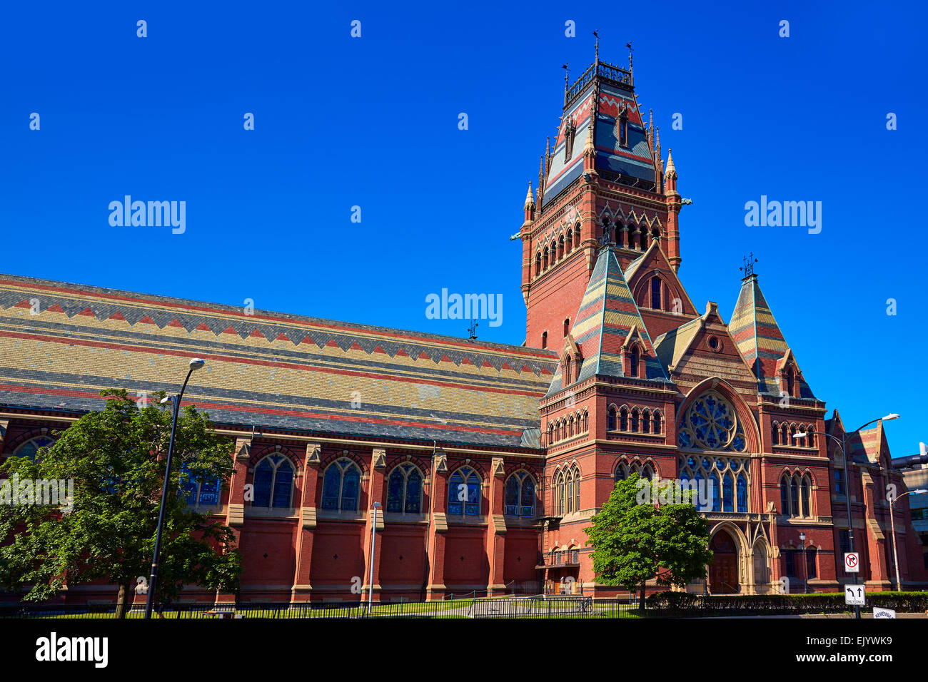 Harvard University historic building in Cambridge at Massachusetts USA Stock Photo