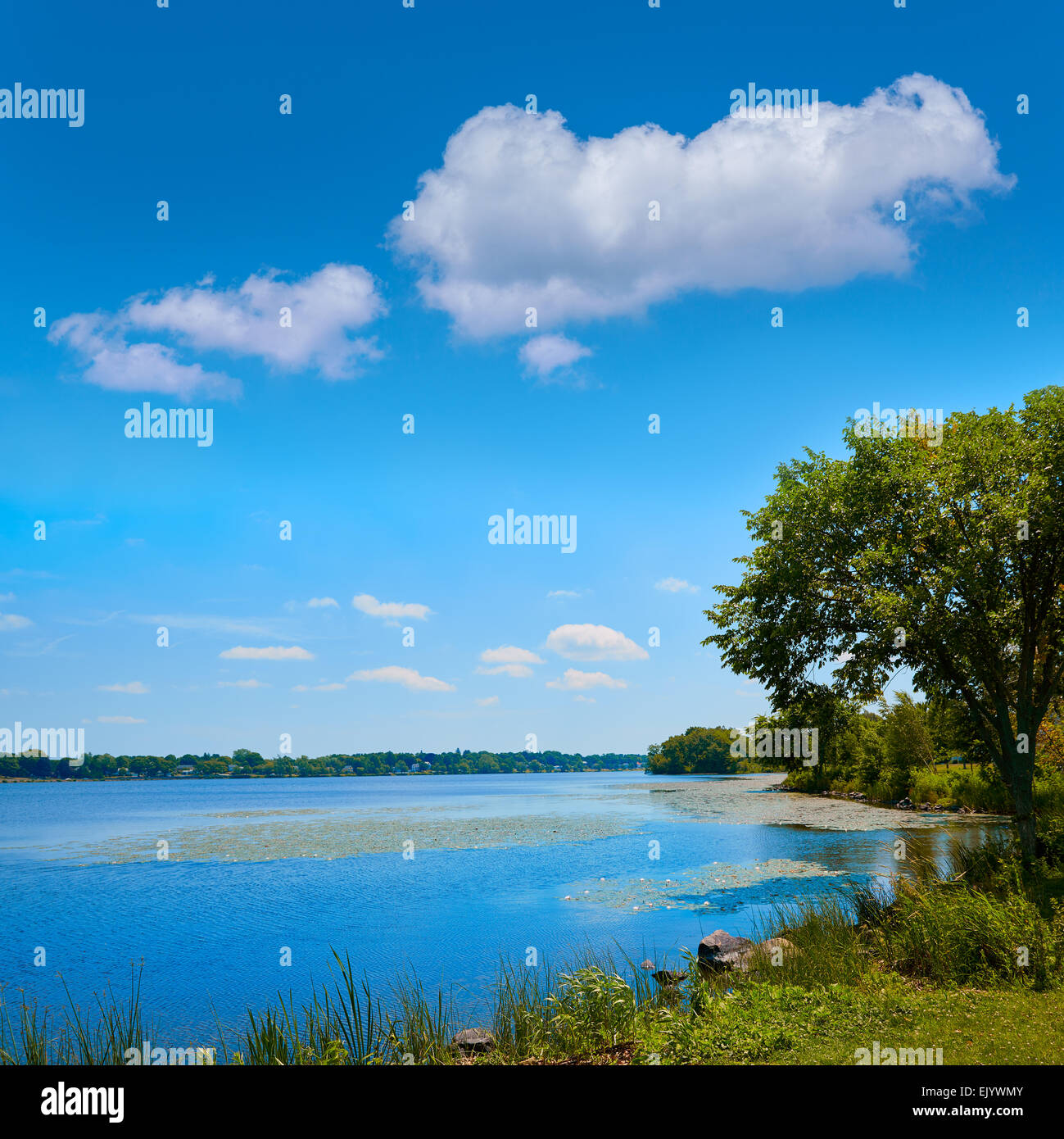 Lake Quannapowitt in Wakefield near Boston Massachusetts Stock Photo