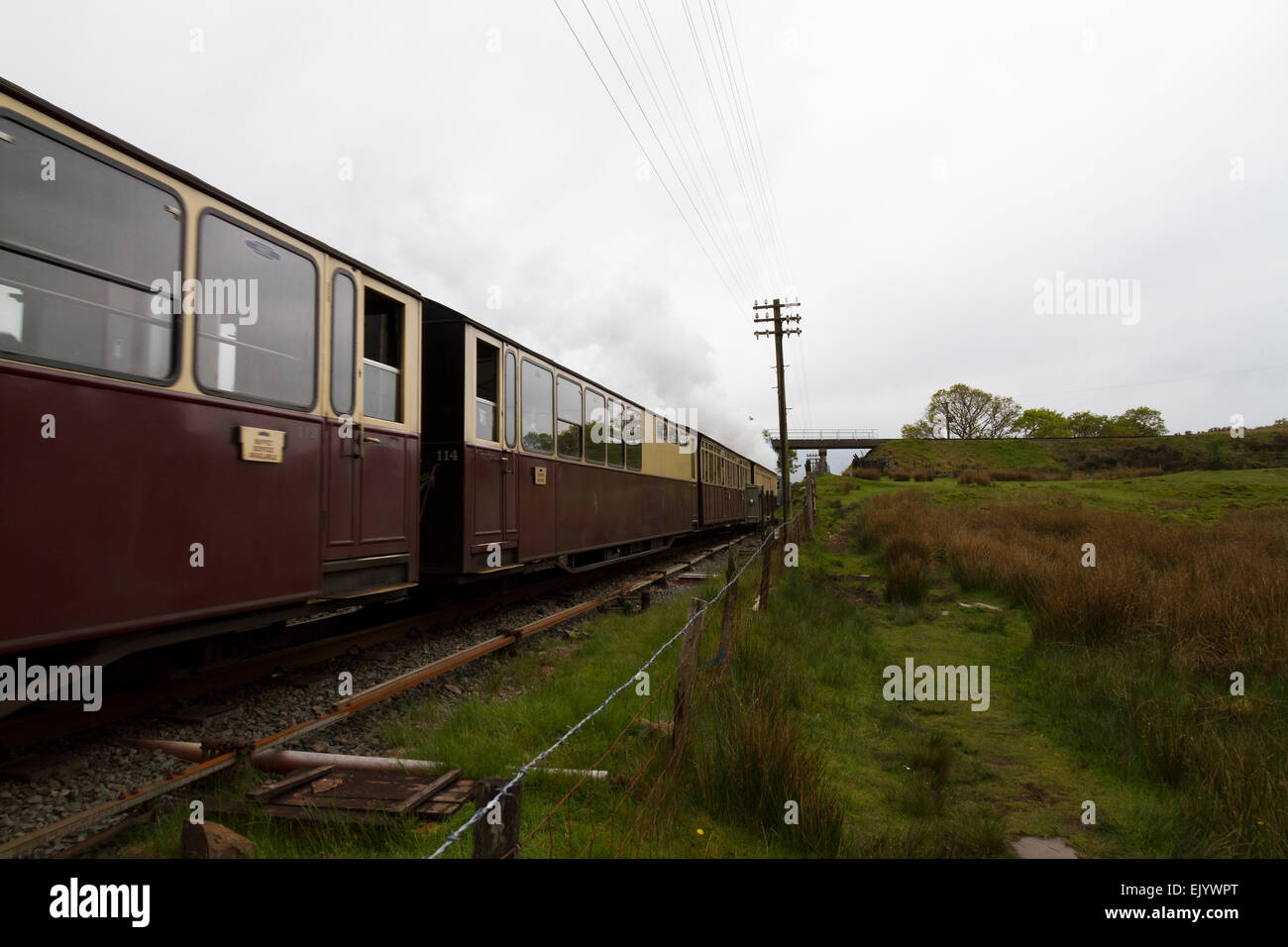 A Ffestiniog and Highland Railway steam train on the route between