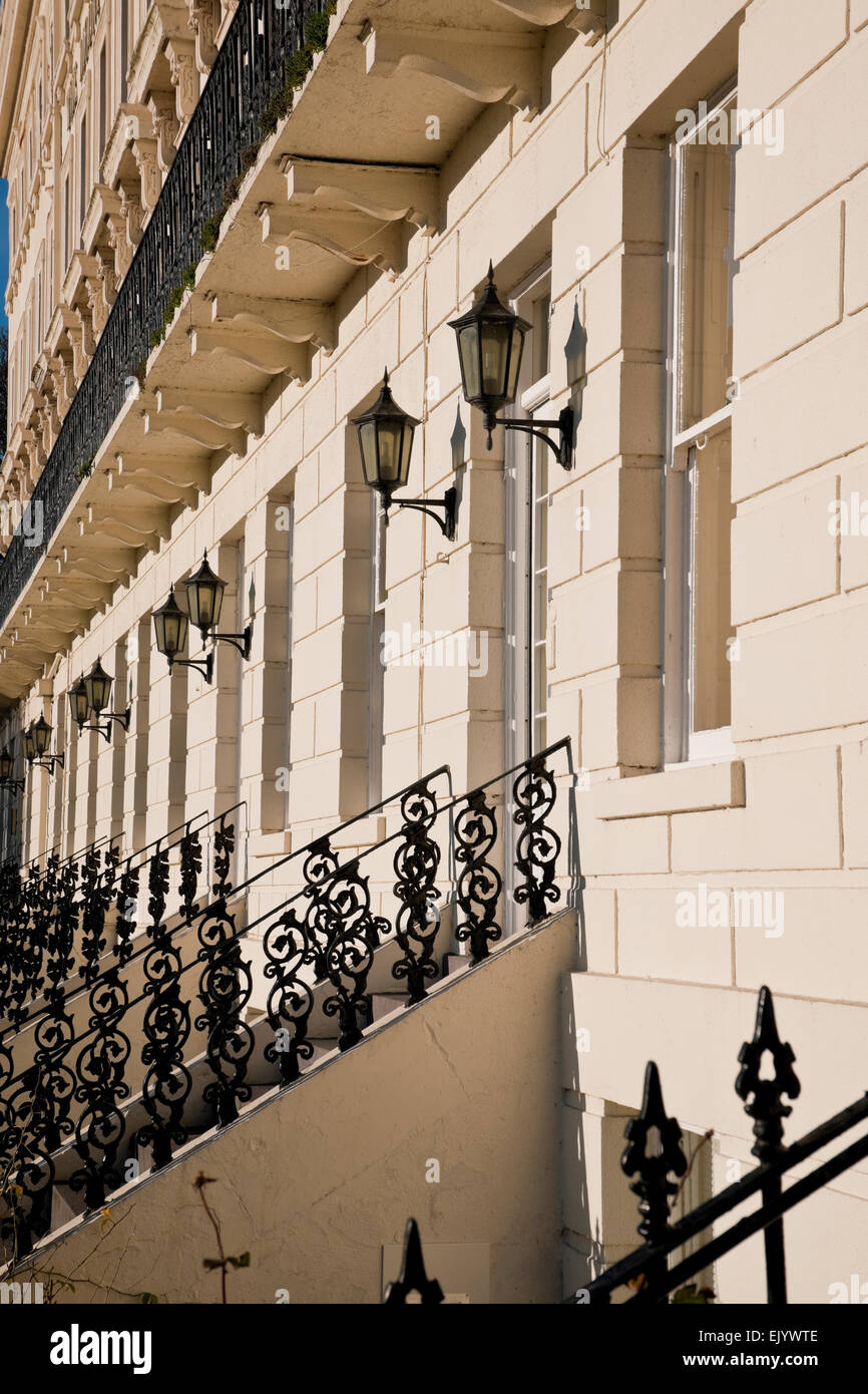 Row of Georgian style houses terrace Scarborough North Yorkshire England UK United Kingdom GB Great Britain Stock Photo
