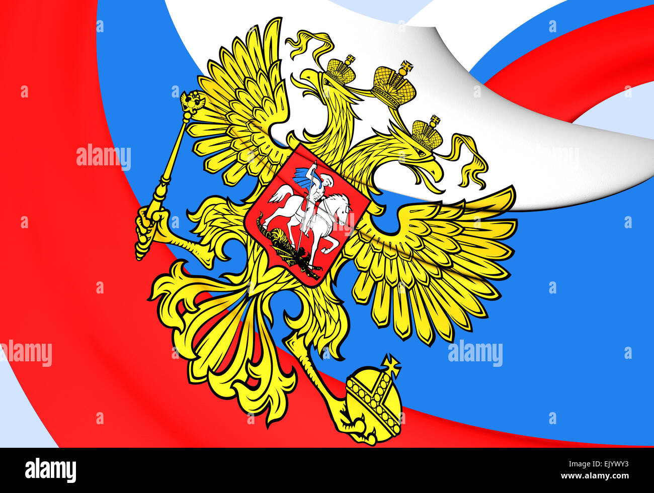 Flag of Russia. Close Up. Stock Photo