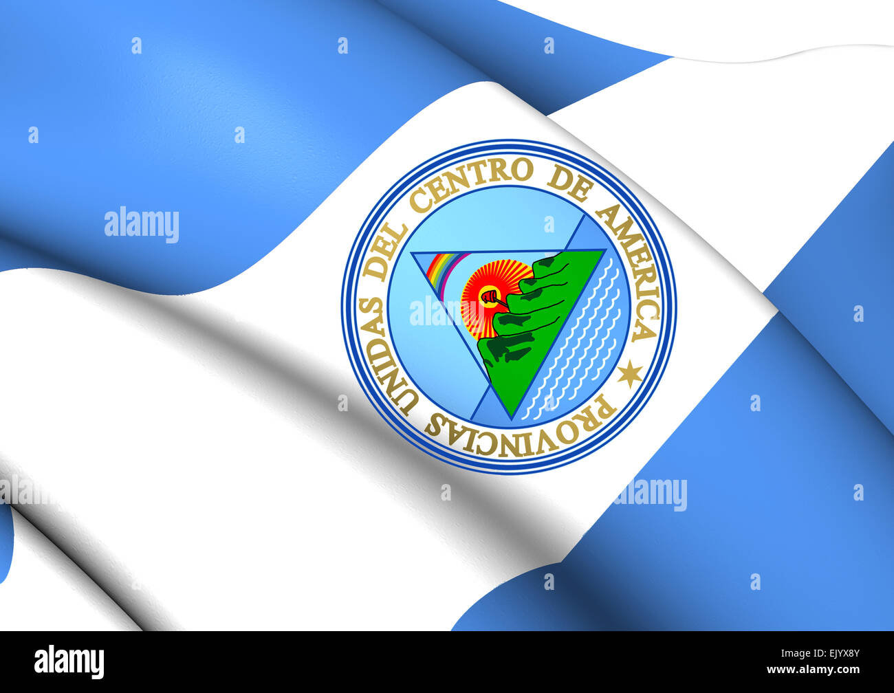 Flag of United Provinces of Central America. Close Up. Stock Photo