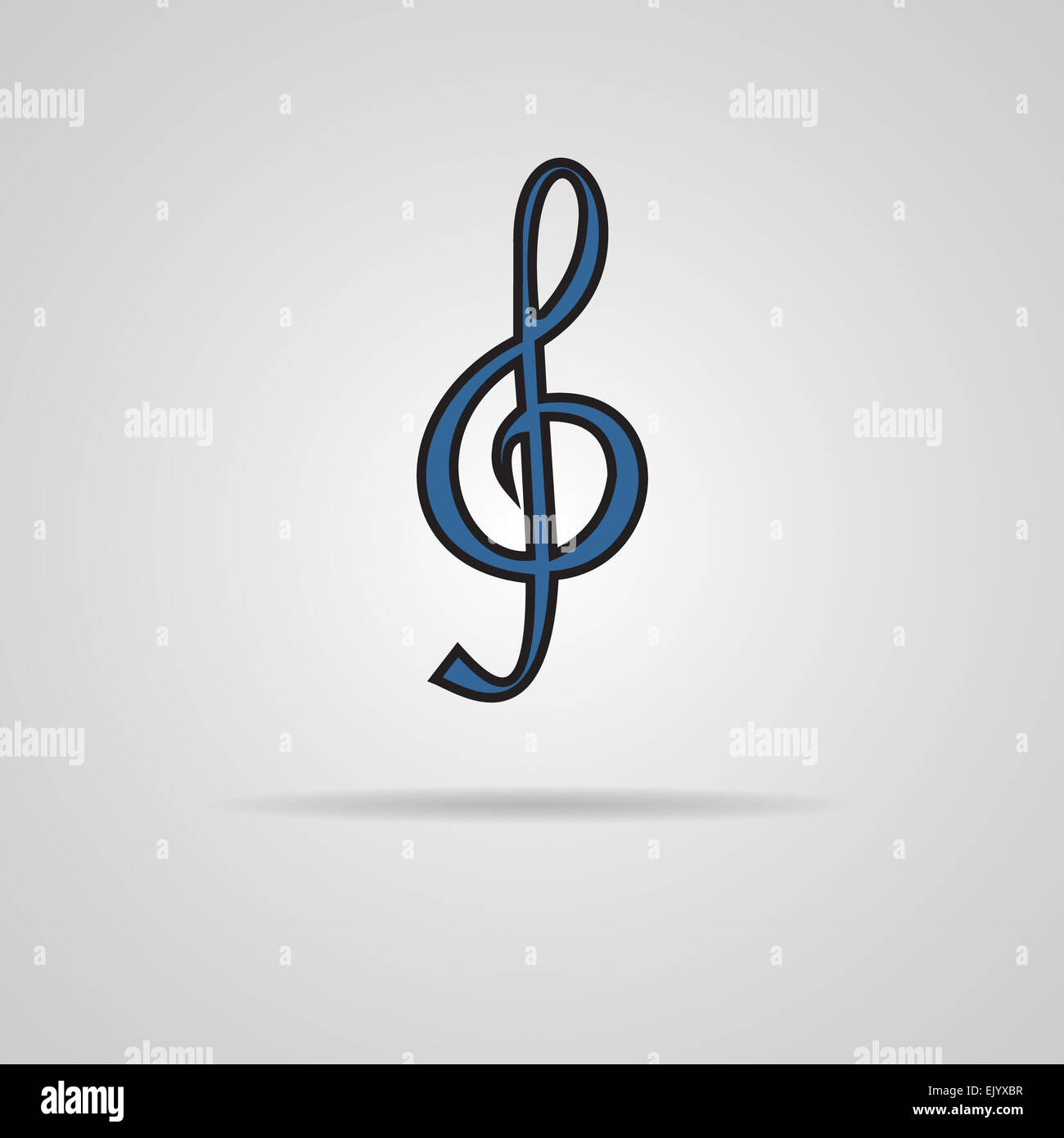 Illustration of a blue clef isolated on grey Stock Photo