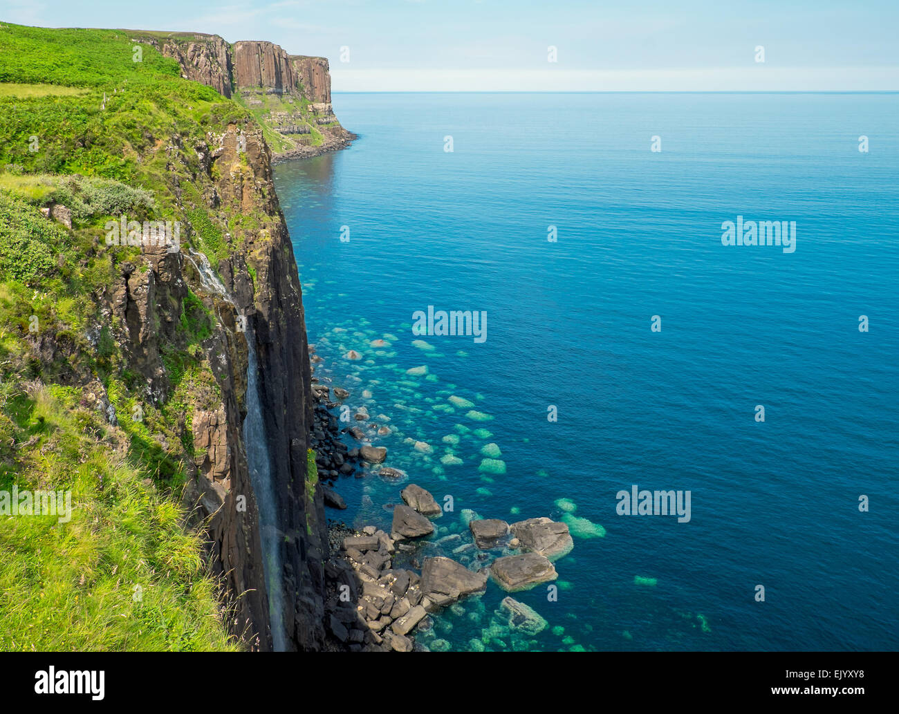 Waterfall and Kilt rock on the Isle of Skye in Scotland Stock Photo - Alamy