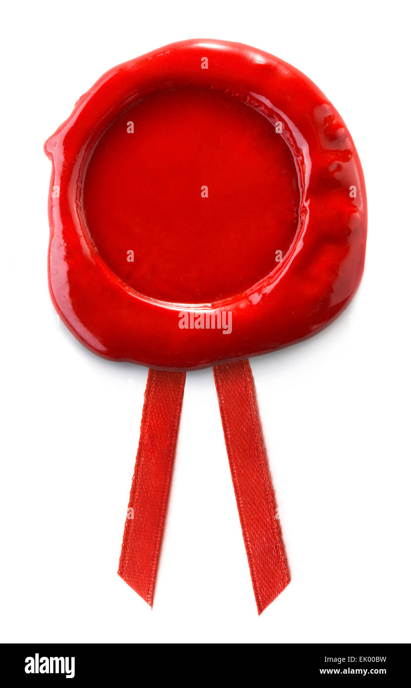 Red wax seal isolated on white background Stock Photo Alamy