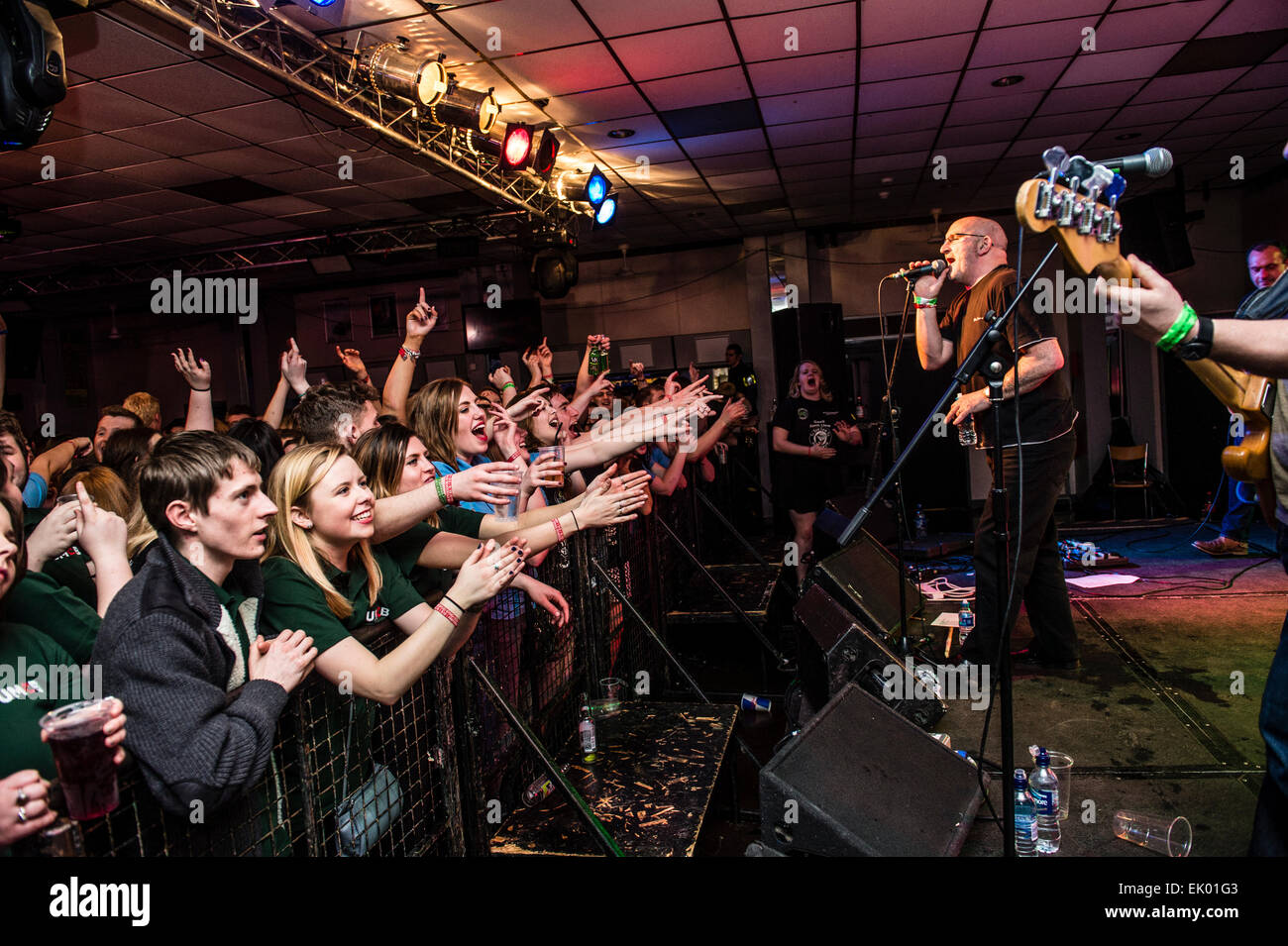 Veteran Welsh rock folk band CELT performing at at Aberystwyth University students union, Wales UK Stock Photo