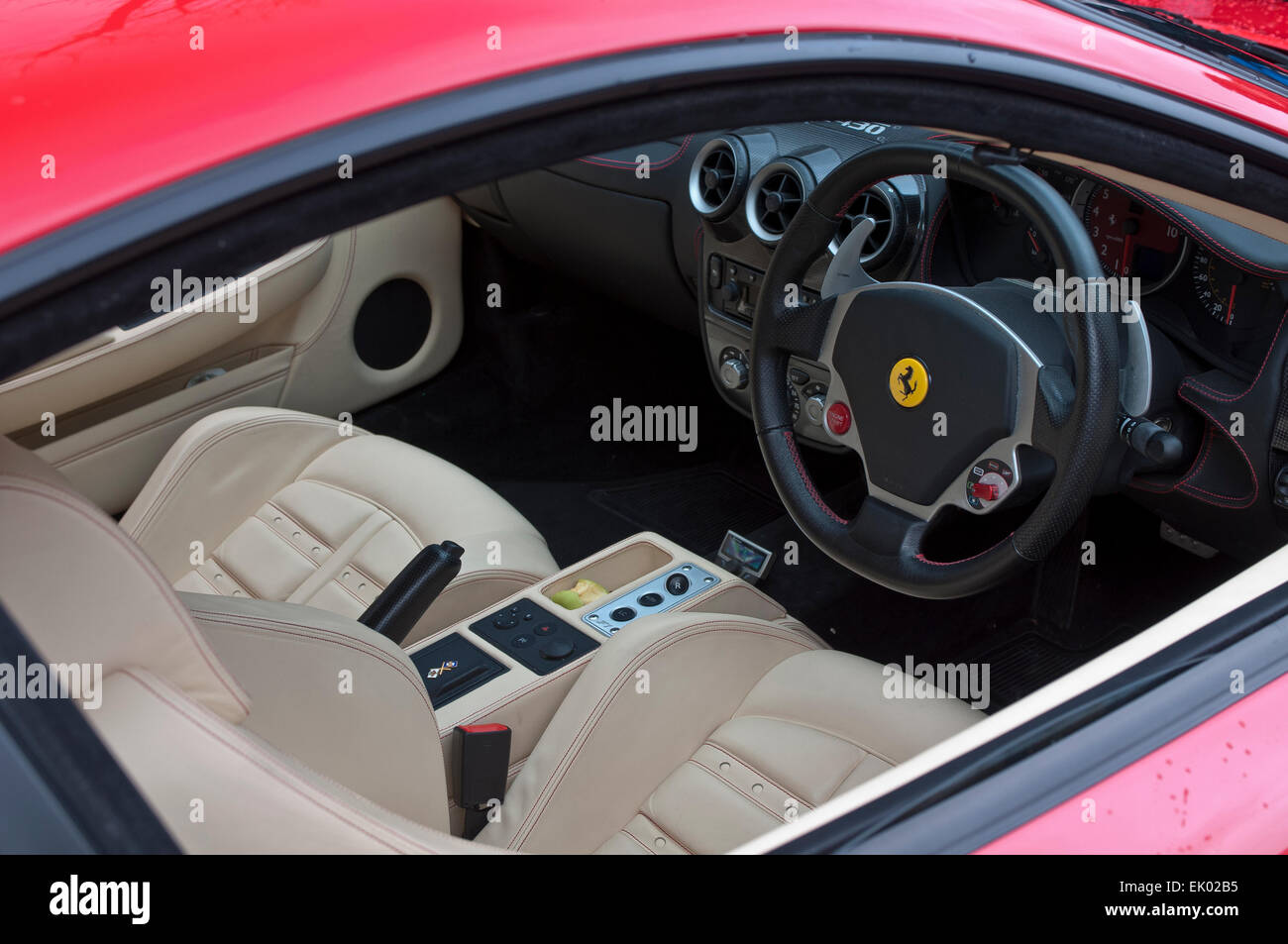 Ferrari interior Stock Photo