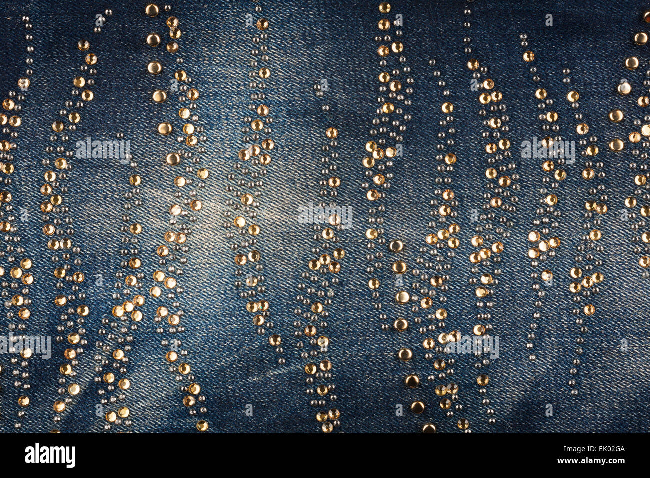 Fashionable background, jeans in rhinestones, texture Stock Photo - Alamy