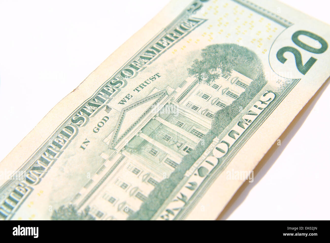Twenty Dollar Bill isolated over white background Stock Photo - Alamy