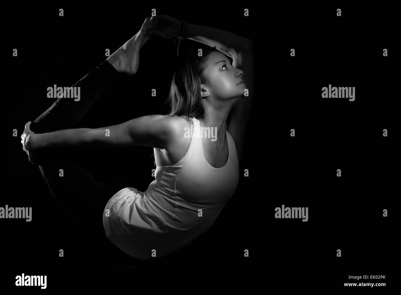 Yoga Natarajasana Variation Dancer Pose Greyscale Stock Photo - Alamy