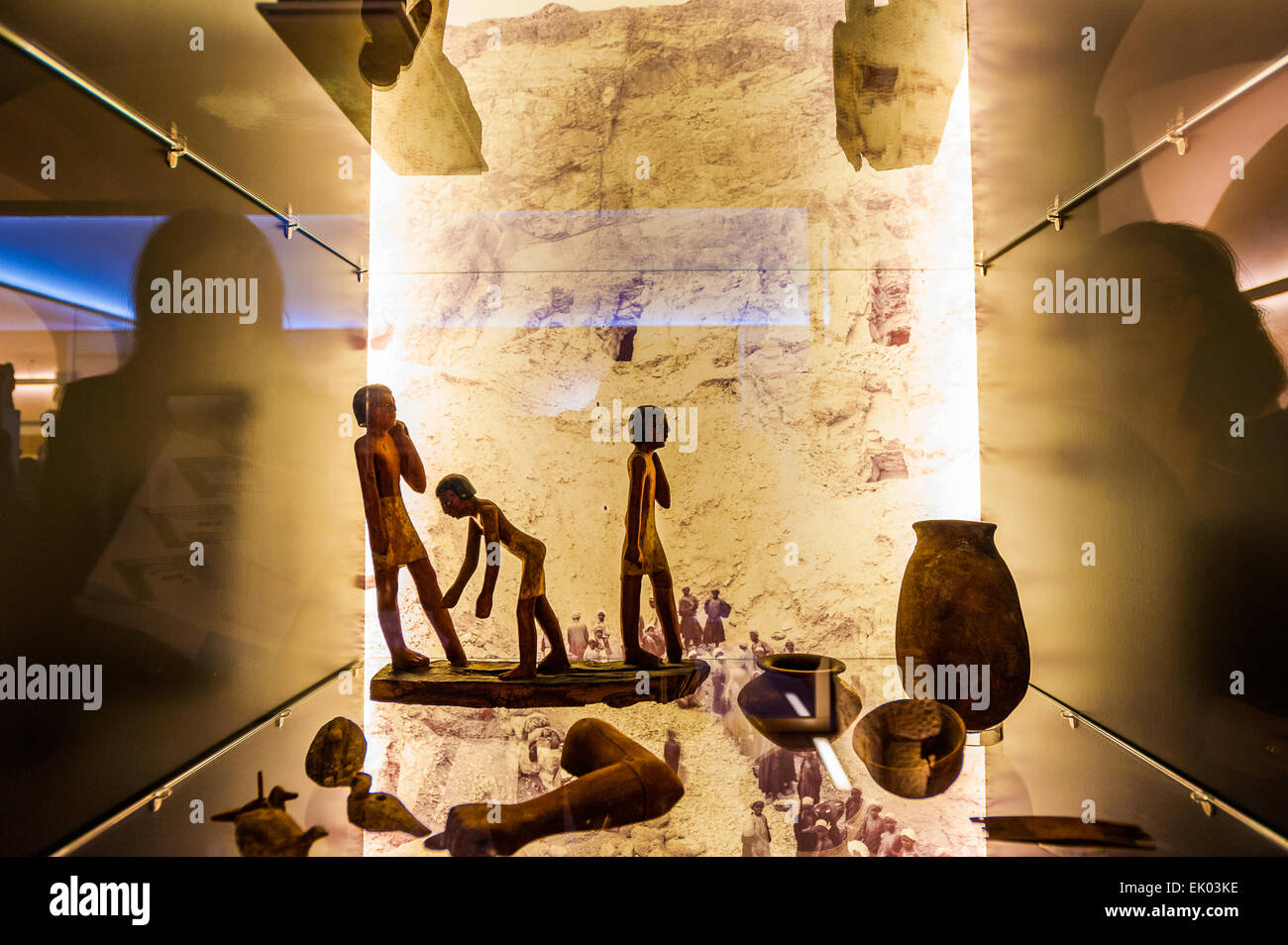 Italy Piedmont Turin Egyptian Museum  new staging - Hall of History Museum - Finds of Assiut Stock Photo