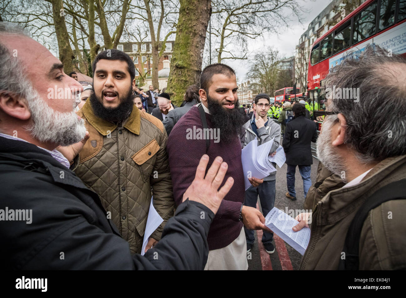 London, UK. 3rd April, 2015. Islamists Promote Prohibition of Voting Credit:  Guy Corbishley/Alamy Live News Stock Photo
