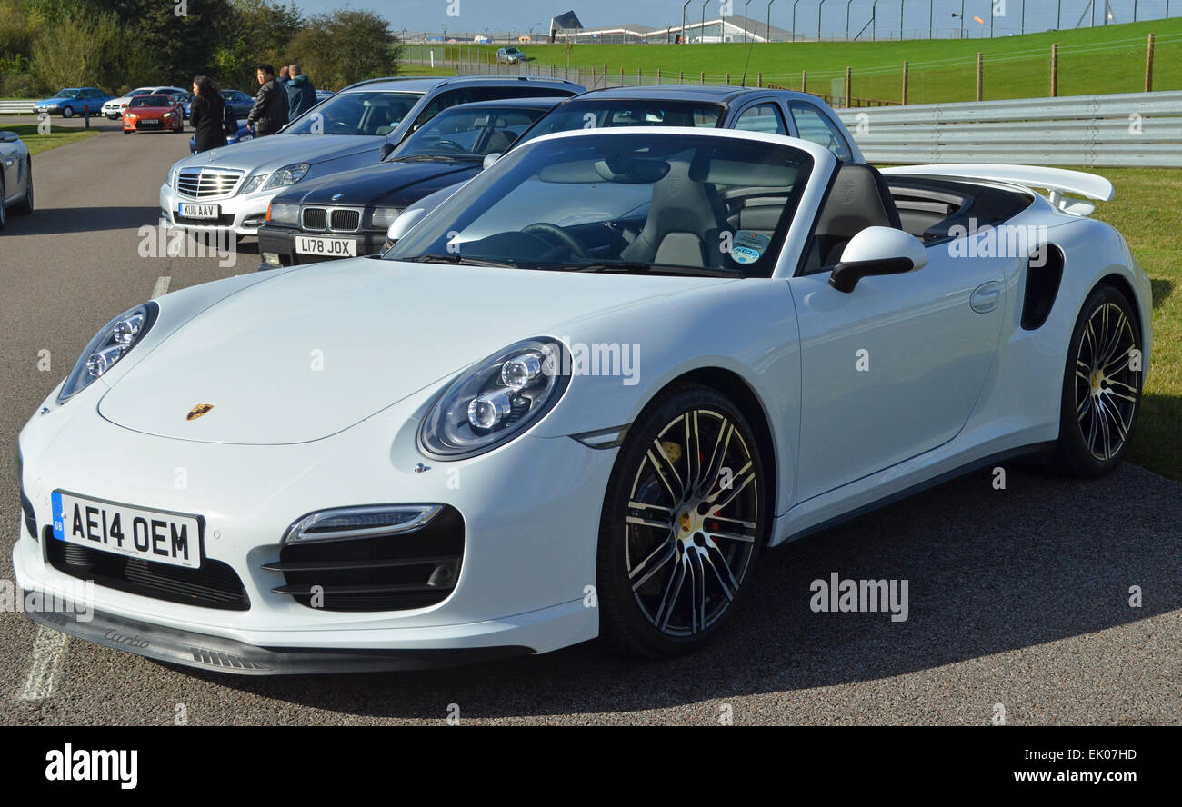 White Porsche 991 Turbo S Cabriolet Stock Photo Alamy