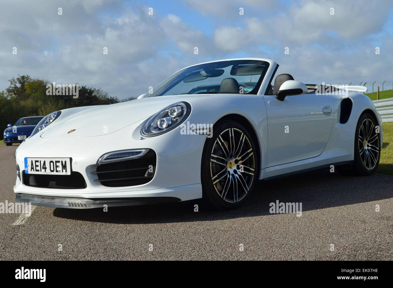 White Porsche 991 Turbo S Cabriolet Stock Photo Alamy
