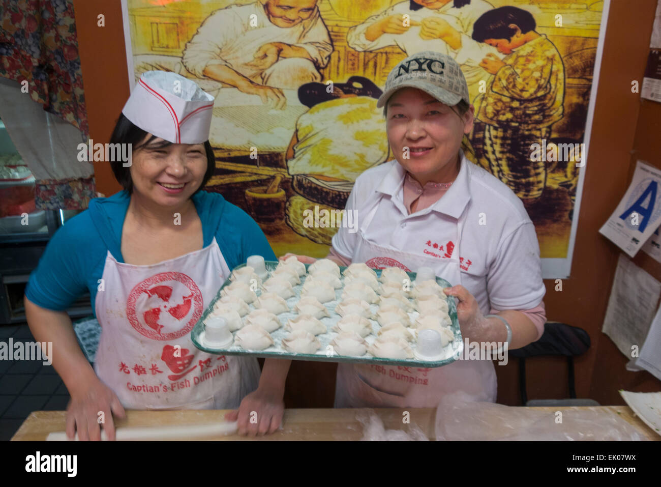 Asian food court in New World Shopping center Flushing Queens NY Stock