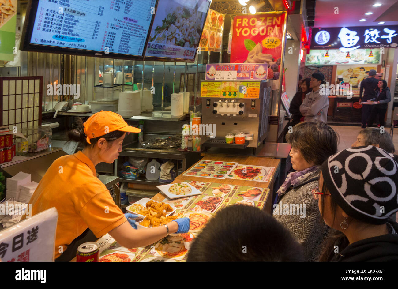 Asian food court in New World Shopping center Flushing Queens NY Stock Photo Alamy