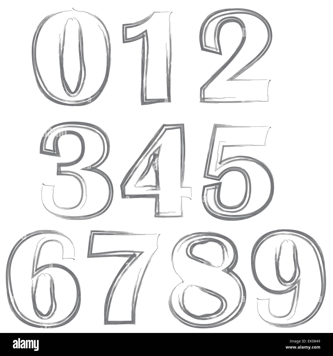 Numbers sketch zero one hi-res stock photography and images - Alamy