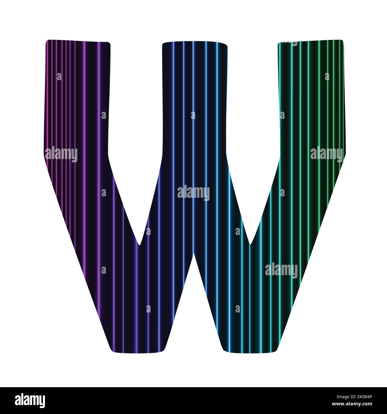 neon letter W Stock Photo