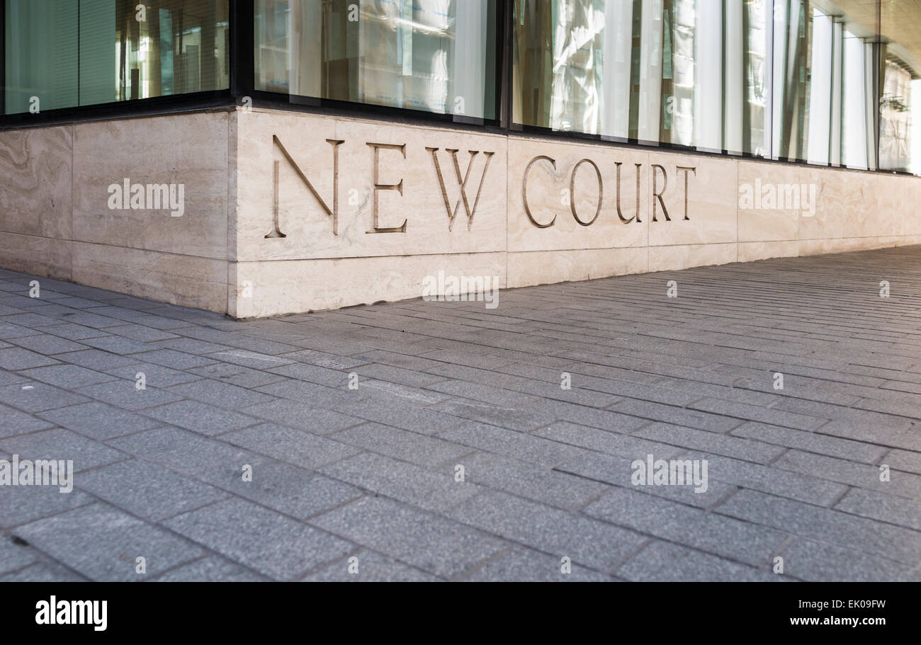 New Court, name of building carved in stone, St Swithin's Lane, London