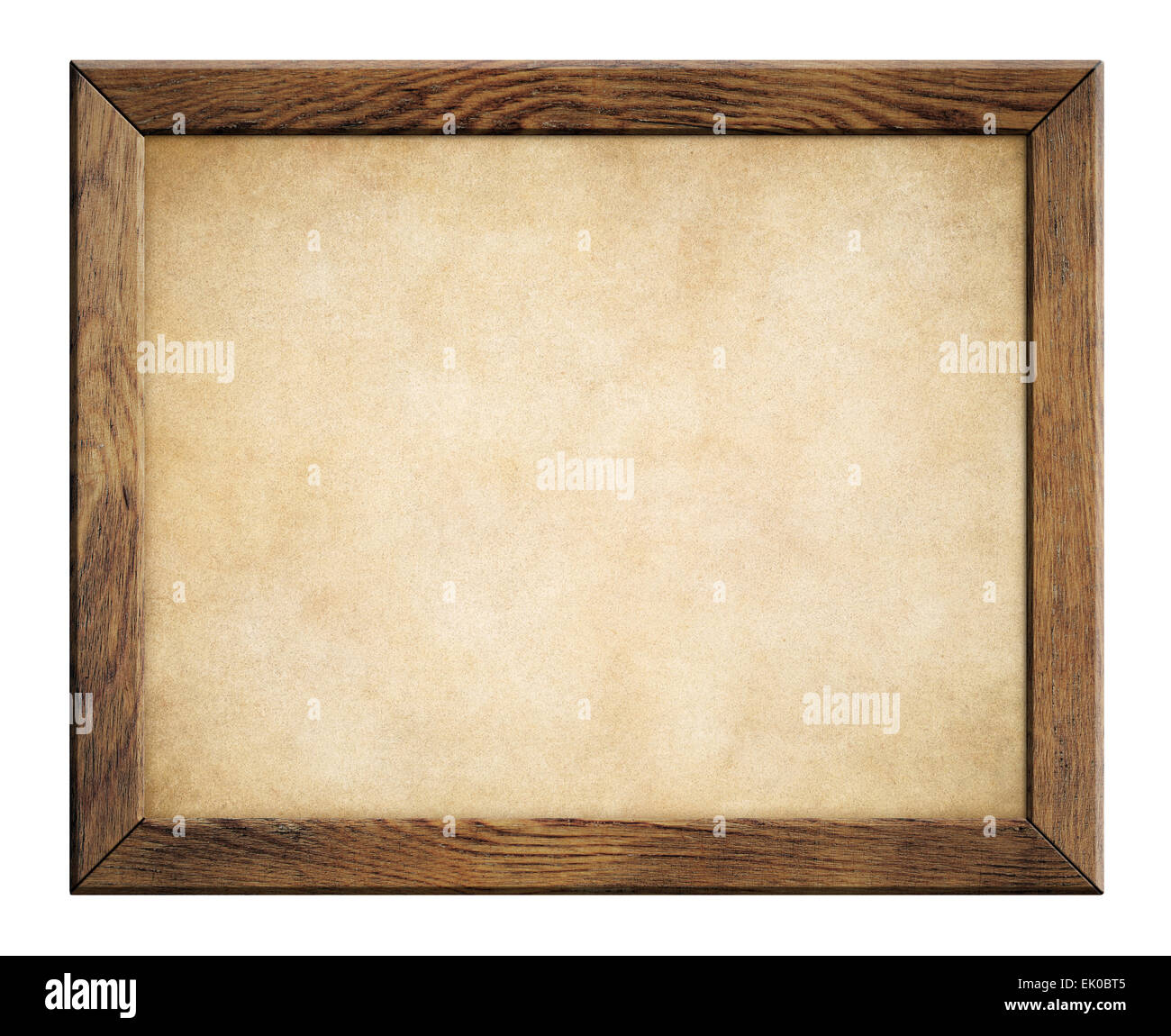 wood frame with old paper background Stock Photo